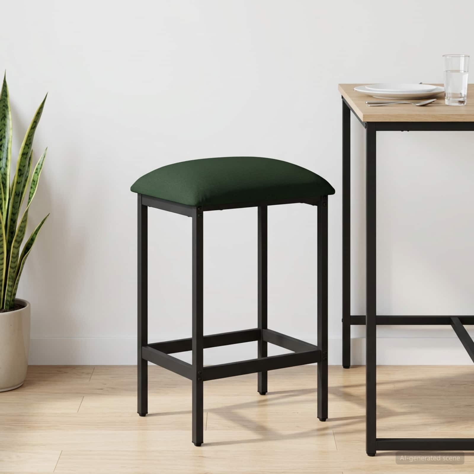 vidaXL Bar Stool Dark Green 40 x 32 x 74 cm Engineered Wood 1
