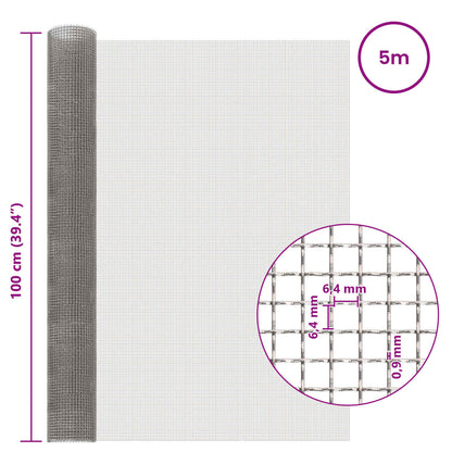 vidaXL Mesh Screen 100 x 500 cm 3 Mesh Stainless Steel 201 Silver 6