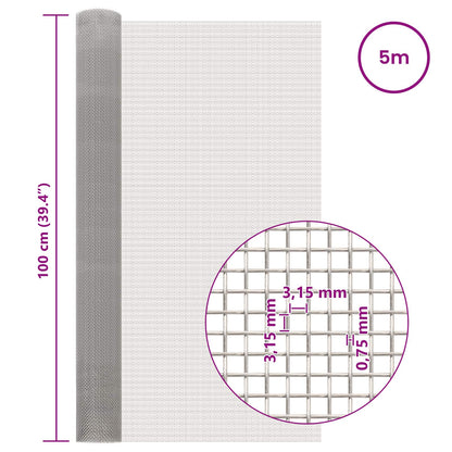 vidaXL Mesh Screen 100 x 500 cm 6 Mesh Stainless Steel 201 Silver 6