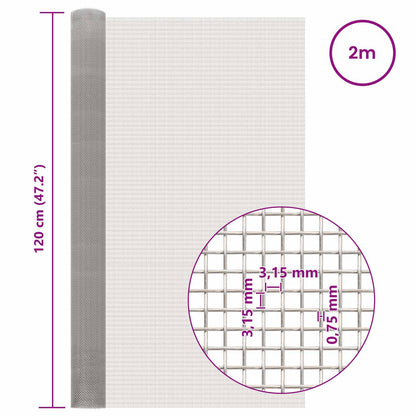 vidaXL Mesh Screen 120 x 200 cm 6 Mesh Stainless Steel 201 Silver 6