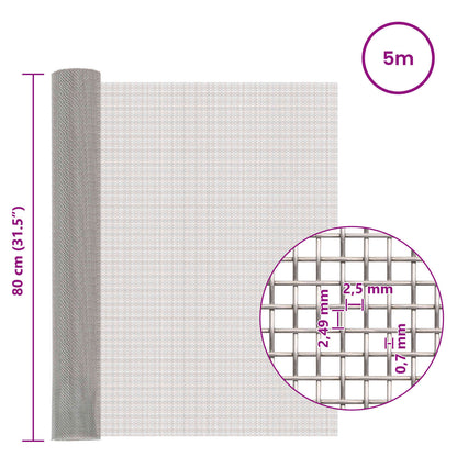 vidaXL Mesh Screen 80 x 500 cm 8 Mesh Stainless Steel 201 Silver 6