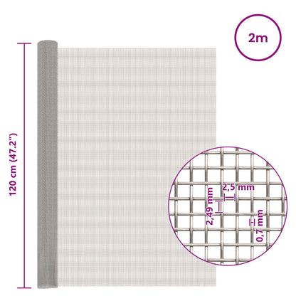 vidaXL Mesh Screen 120 x 200 cm 8 Mesh Stainless Steel 201 Silver 6