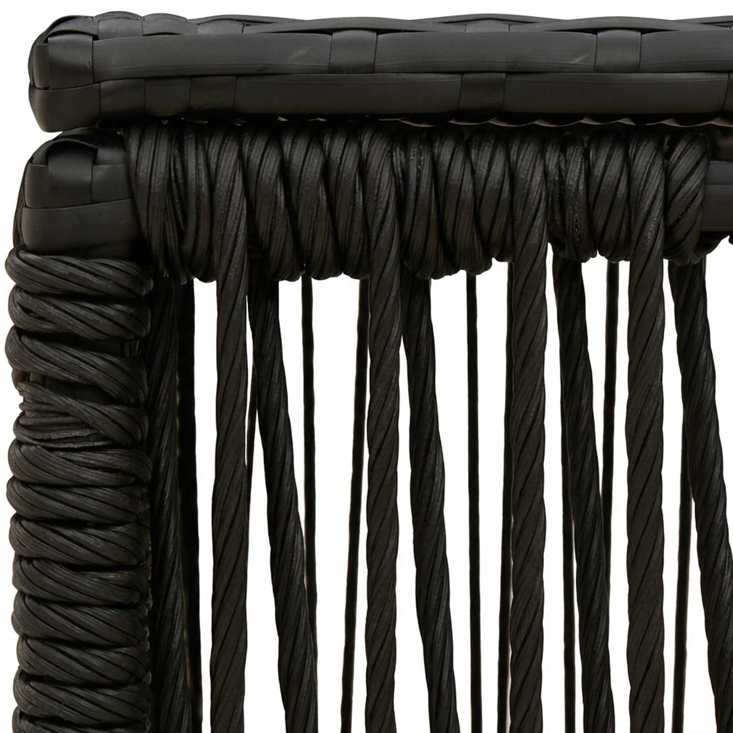 vidaXL Garden Table Black 55 x 55 x 37 cm PE Rattan and Glass 5