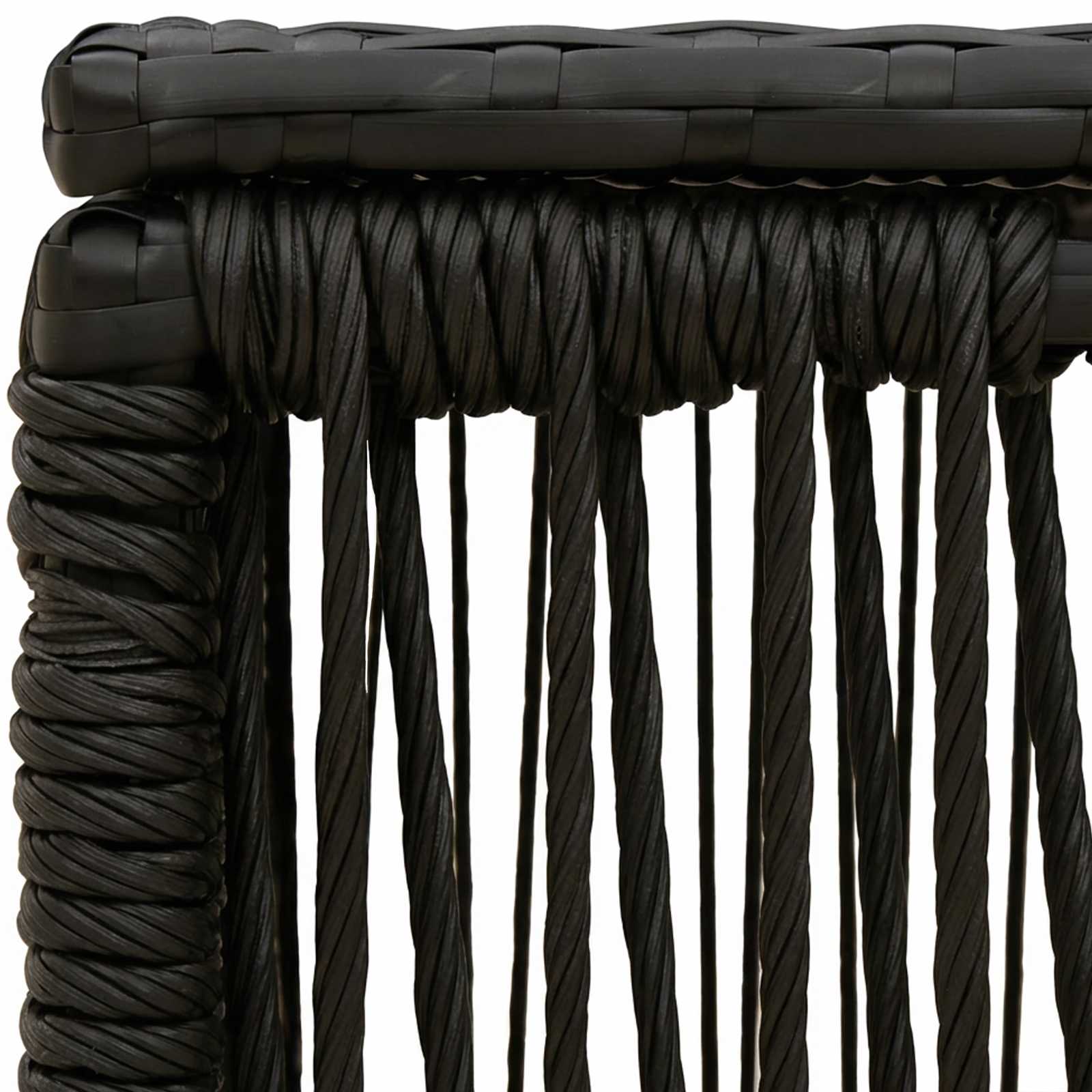 vidaXL Garden Table Black 55 x 55 x 37 cm PE Rattan and Glass 5