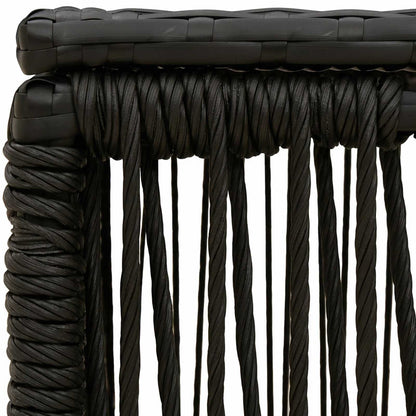 vidaXL Garden Table Black 55 x 55 x 37 cm PE Rattan and Glass 5