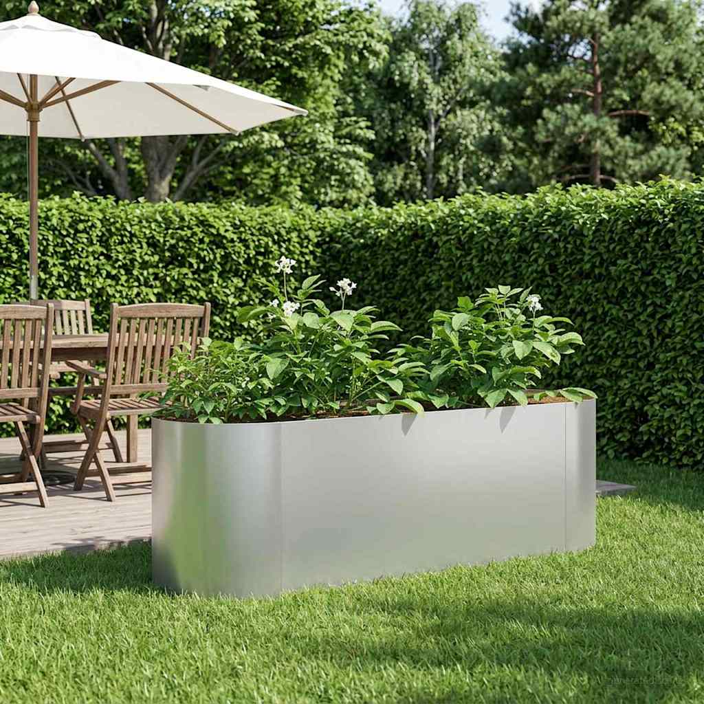 vidaXL Raised Garden Bed Galvanised Steel 120 x 40x 40 cm 1
