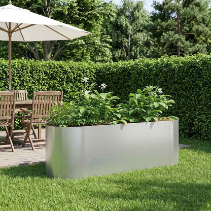 vidaXL Raised Garden Bed Galvanised Steel 120 x 40x 40 cm 1