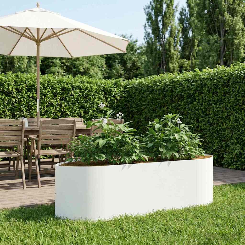 vidaXL Raised Garden Bed White 140 x 40x 40 cm Steel 1