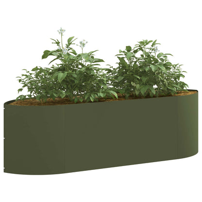 vidaXL Raised Garden Bed Olive Green 140 x 40x 40 cm Steel 3