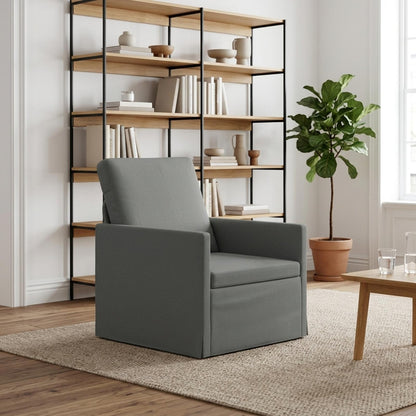 Armchair 70 x 81 x 82 cm Fabric 60 cm Dark grey