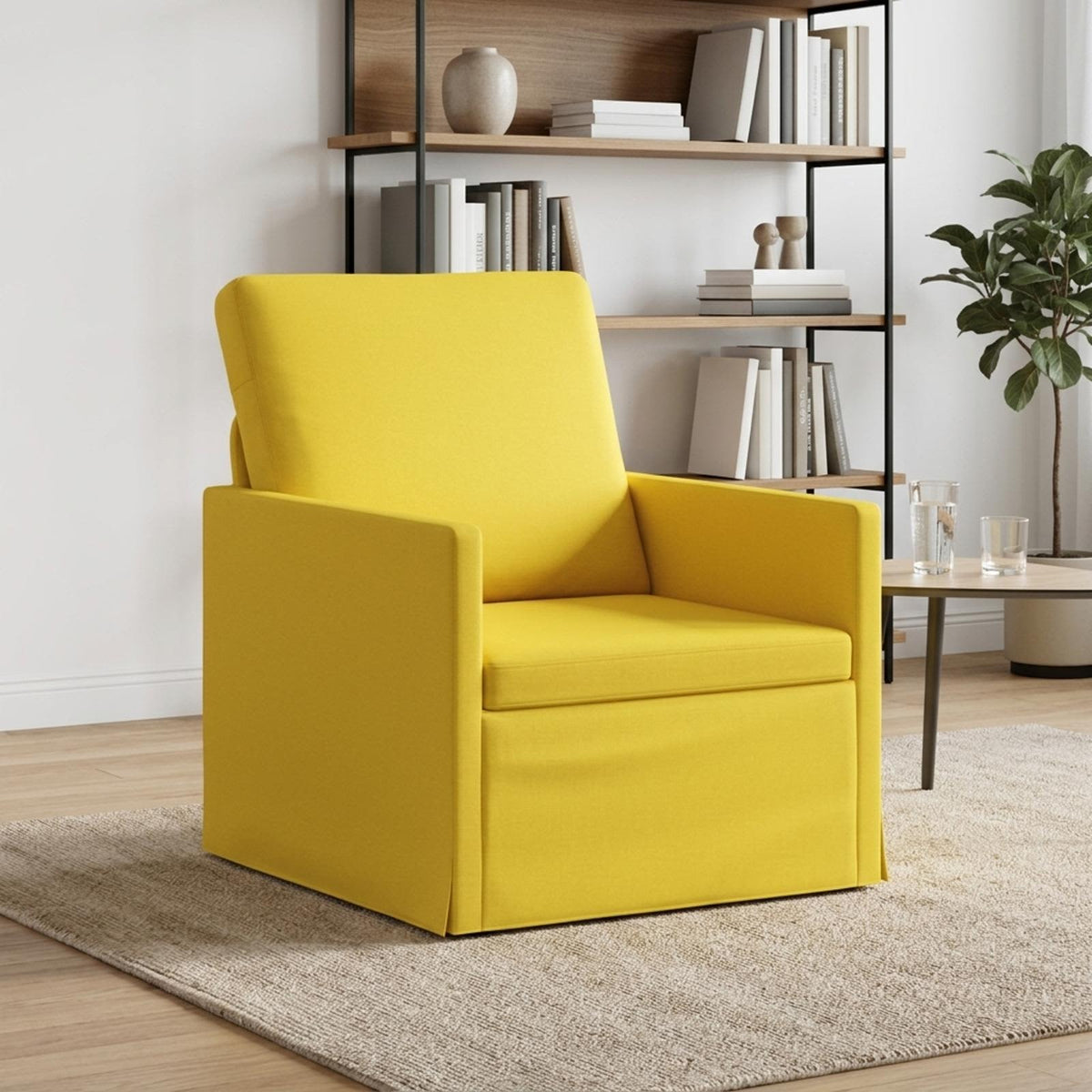 Armchair 70 x 81 x 82 cm Fabric 60 cm Light yellow