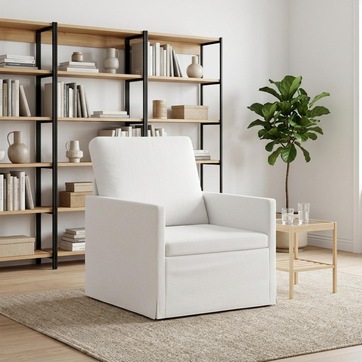 Armchair 70 x 81 x 82 cm Fabric 60 cm White