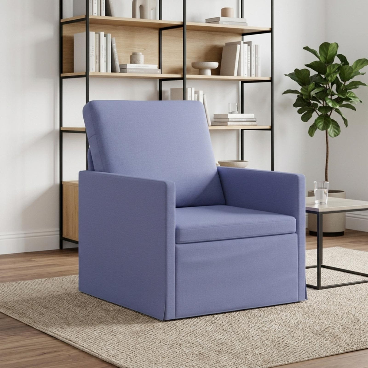 Armchair 70 x 81 x 82 cm Fabric 60 cm Jeans blue