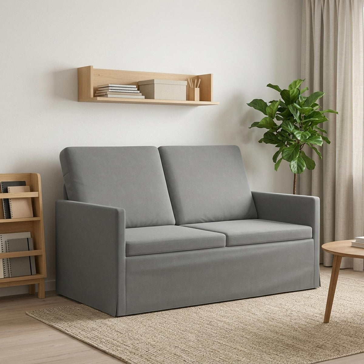 2 Seater Sofa 130 x 81 x 82 cm Velvet 120 cm Dark grey