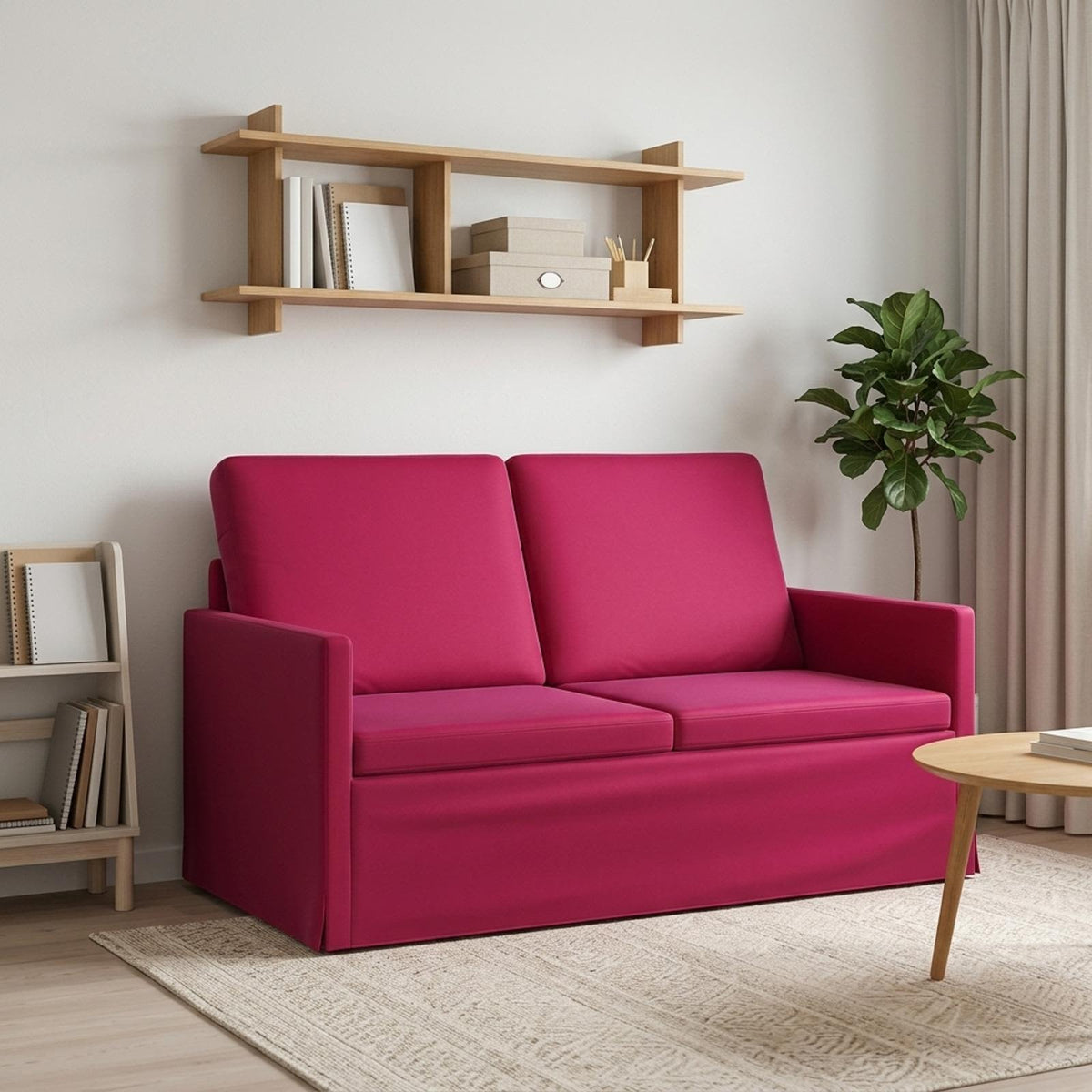 2 Seater Sofa 130 x 81 x 82 cm Velvet 120 cm Wine red