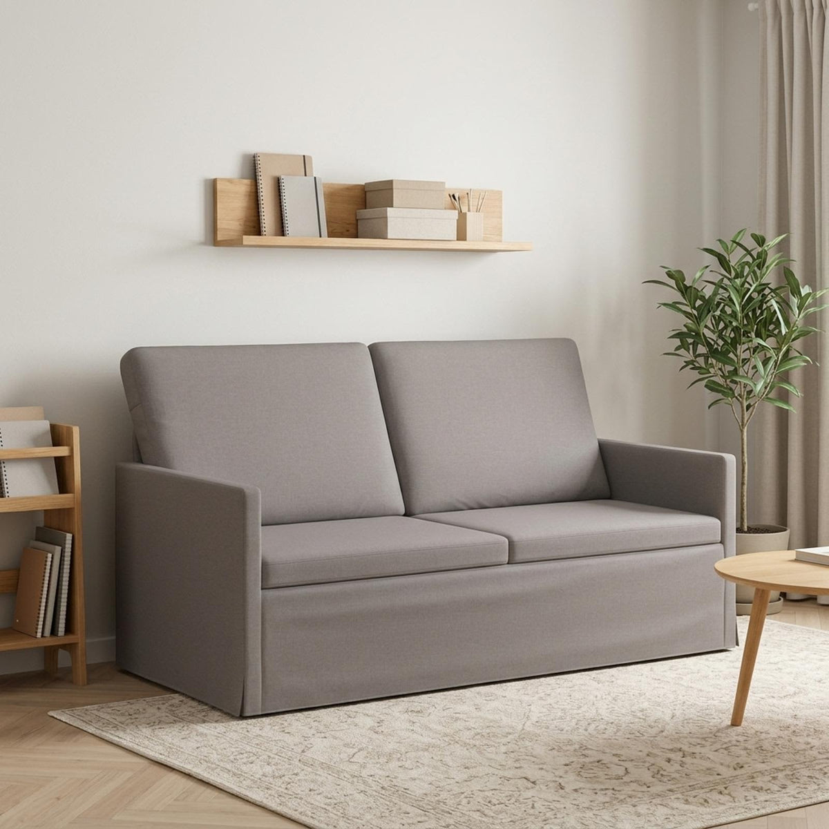 2 Seater Sofa 150 x 81 x 82 cm Fabric 140 cm Taupe