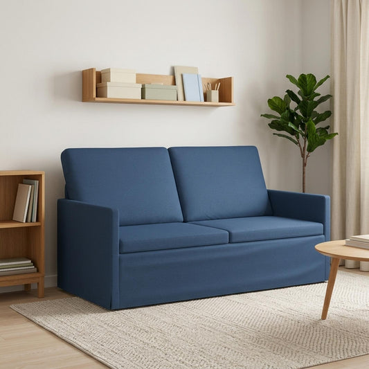 2 Seater Sofa 150 x 81 x 82 cm Fabric 140 cm Blue