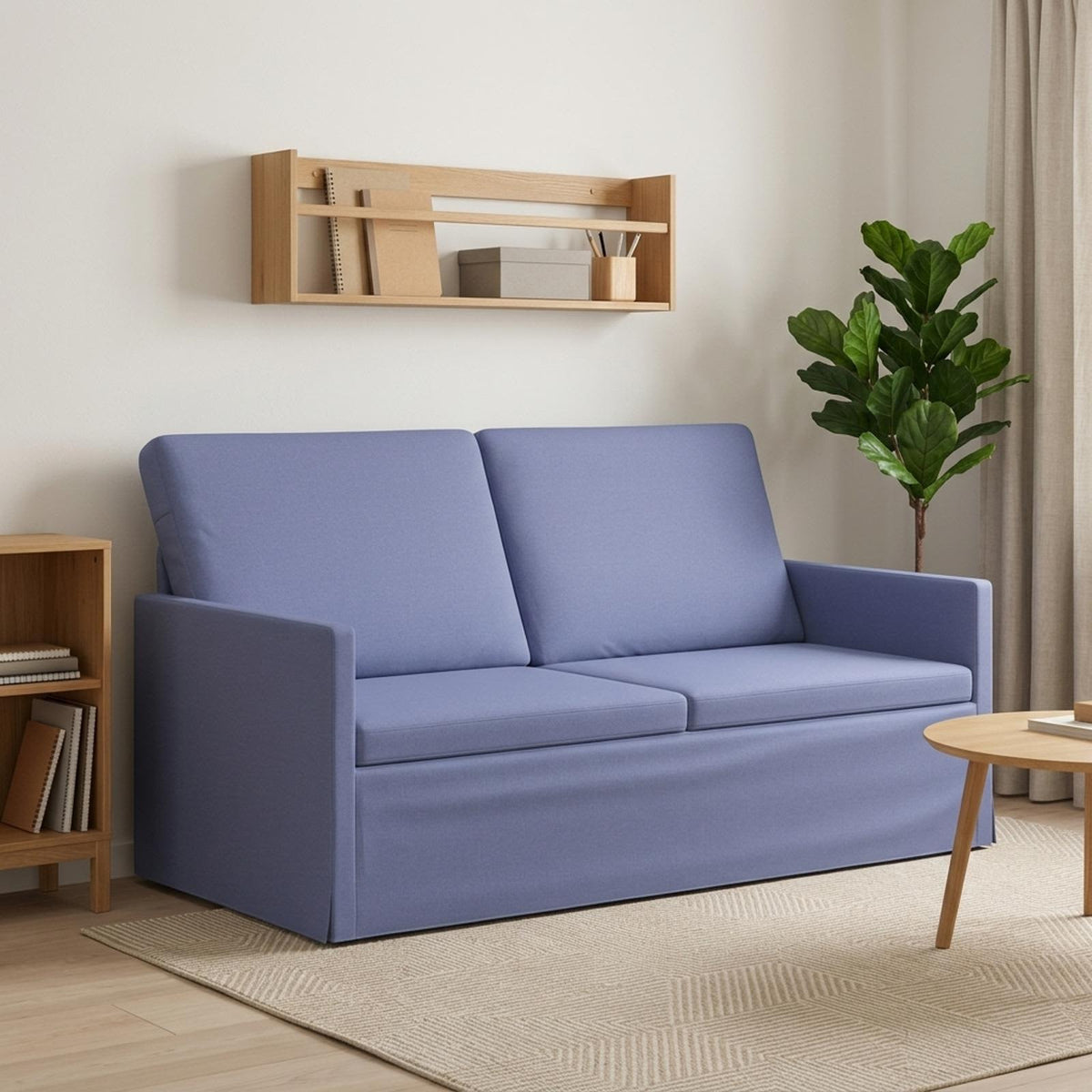2 Seater Sofa 150 x 81 x 82 cm Fabric 140 cm Jeans blue