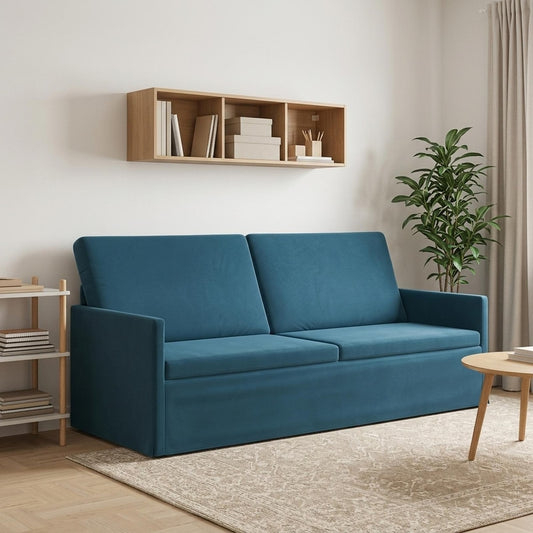 3 Seater Sofa 190 x 81 x 82 cm Velvet 180 cm Blue
