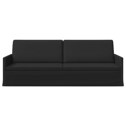 3 Seater Sofa 220 x 81 x 82 cm Fabric 210 cm Black