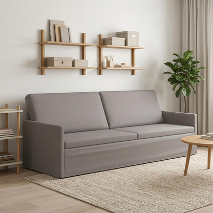 3 Seater Sofa 220 x 81 x 82 cm Fabric 210 cm Taupe