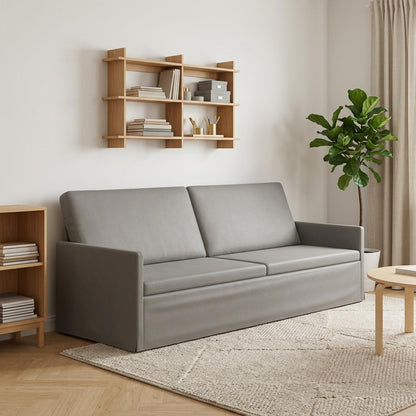 3 Seater Sofa 220 x 81 x 82 cm Velvet 210 cm Light grey