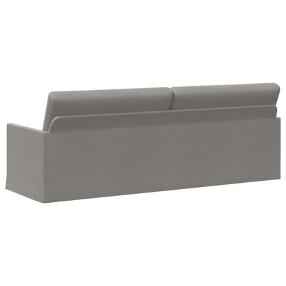 3 Seater Sofa 220 x 81 x 82 cm Velvet 210 cm Light grey