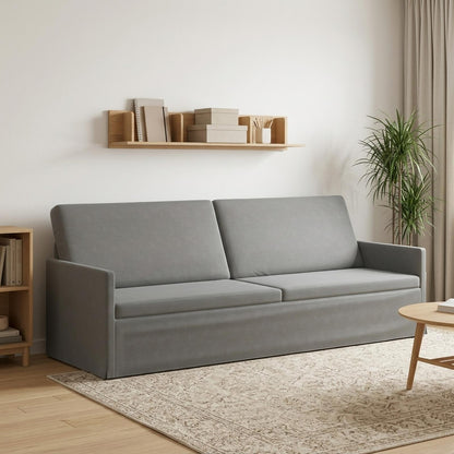 3 Seater Sofa 220 x 81 x 82 cm Velvet 210 cm Dark grey