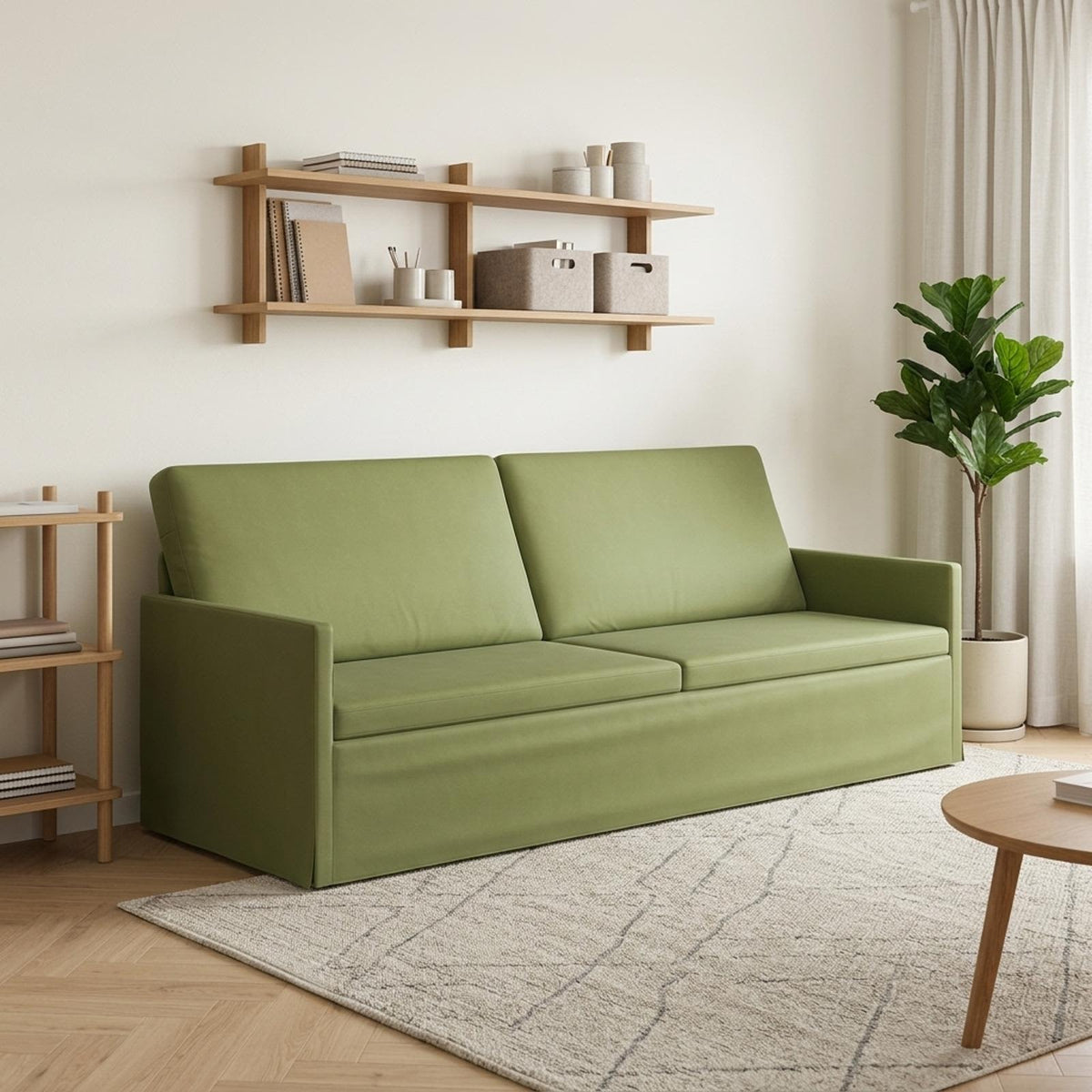 3 Seater Sofa 220 x 81 x 82 cm Velvet 210 cm Light green