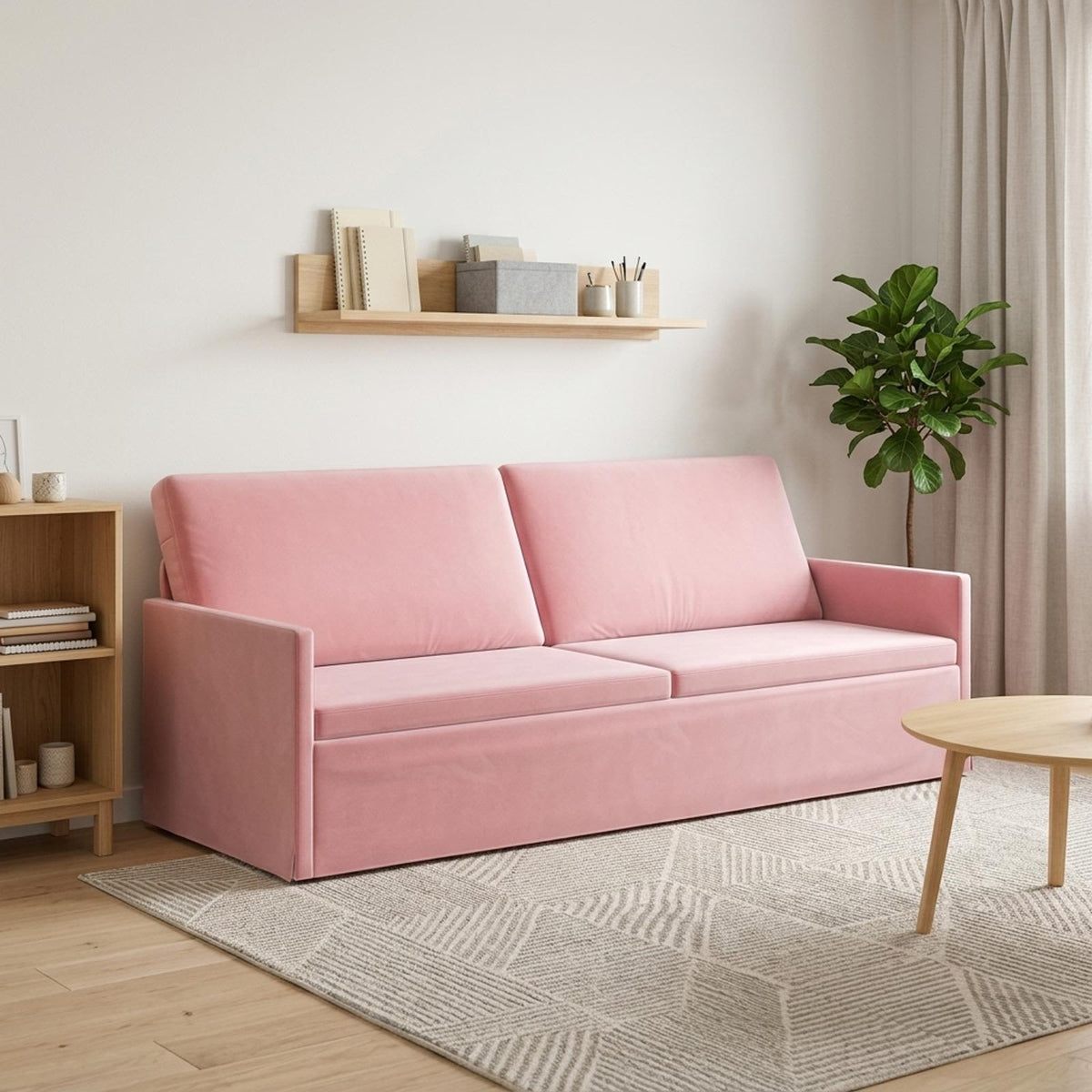 3 Seater Sofa 220 x 81 x 82 cm Velvet 210 cm Pink