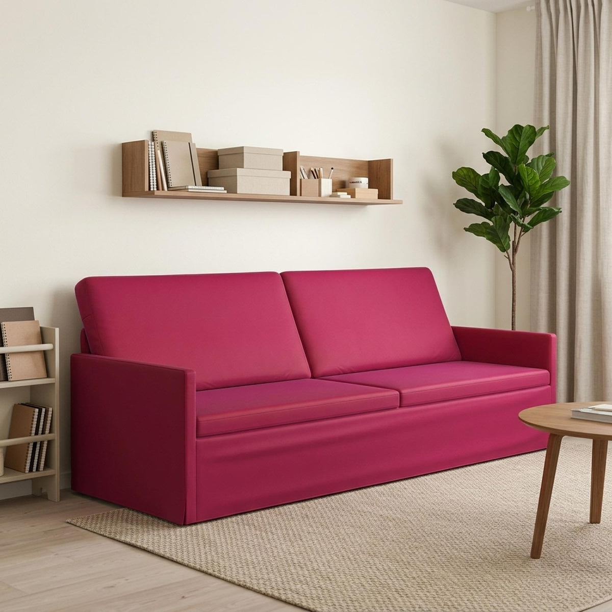 3 Seater Sofa 220 x 81 x 82 cm Velvet 210 cm Wine red