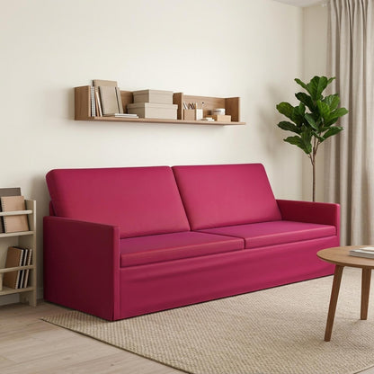 3 Seater Sofa 220 x 81 x 82 cm Velvet 210 cm Wine red