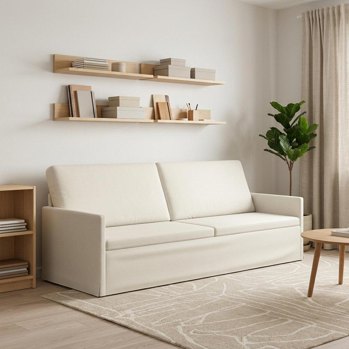 3 Seater Sofa 220 x 81 x 82 cm Velvet 210 cm Cream