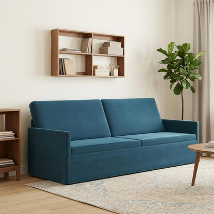 3 Seater Sofa 220 x 81 x 82 cm Velvet 210 cm Blue
