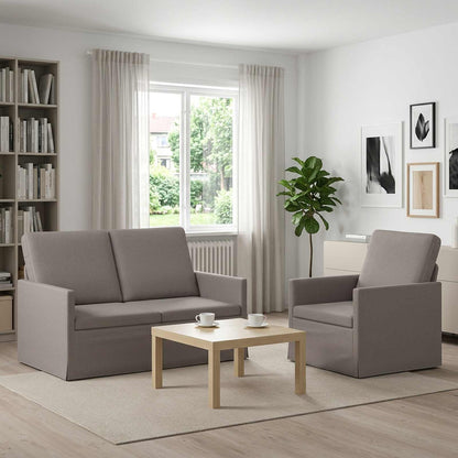 Sofa Set 2 pcs Fabric 1-Seater + 2-Seater (120 cm) Taupe