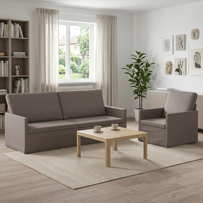 Sofa Set 2 pcs Fabric 1-Seater + 3-Seater (180 cm) Taupe