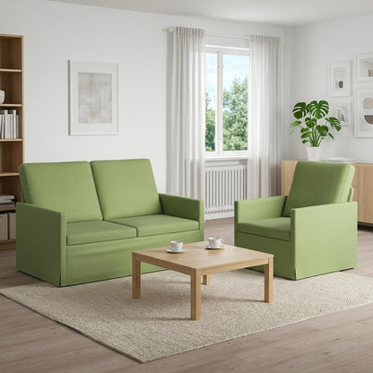 Sofa Set 2 pcs Velvet 1-Seater + 2-Seater (120 cm) Light green