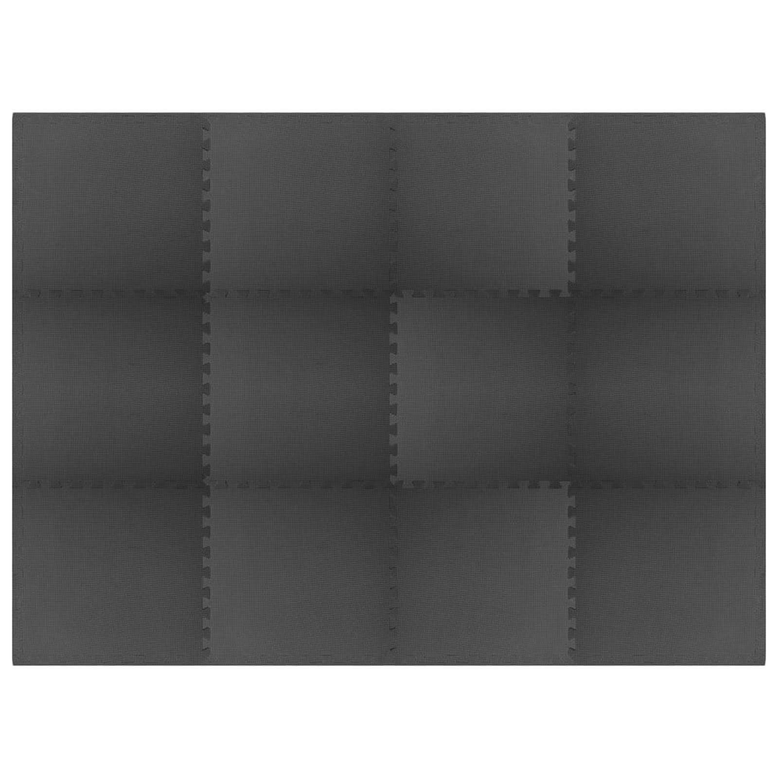 vidaXL Pool Ground Mat 12 pcs Black 4.32 ㎡ EVA Foam 4