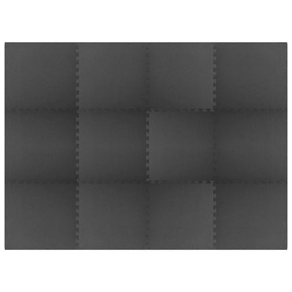 vidaXL Pool Ground Mat 12 pcs Black 4.32 ㎡ EVA Foam 4