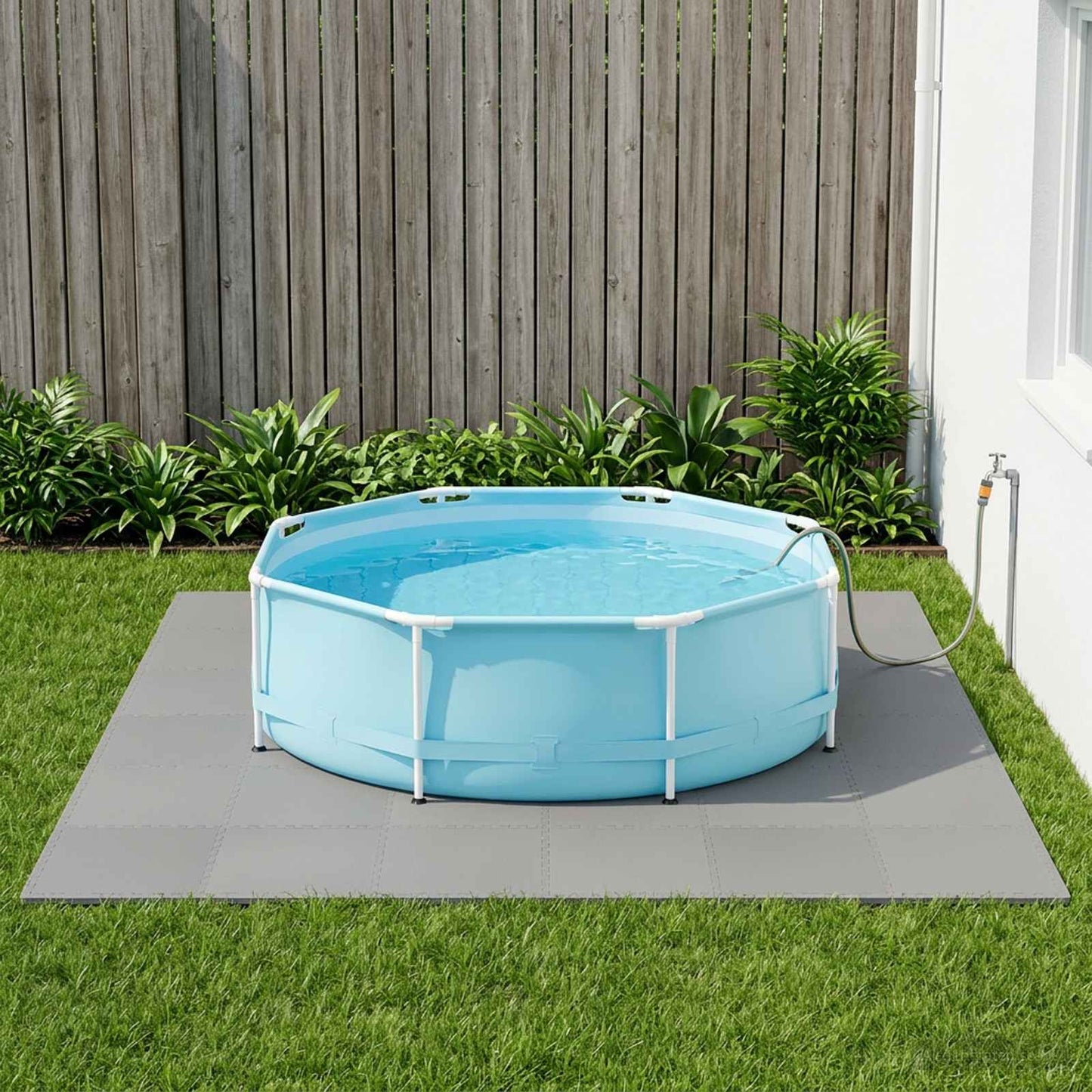 vidaXL Pool Ground Mat 12 pcs Grey 4.32 m² EVA Foam 1