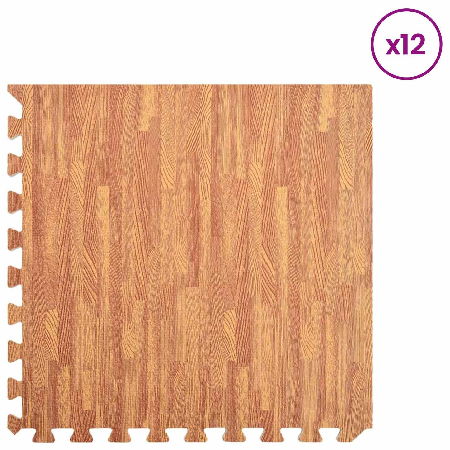 vidaXL Pool Ground Mat 12 pcs Wood 4.32 ㎡ EVA Foam 3