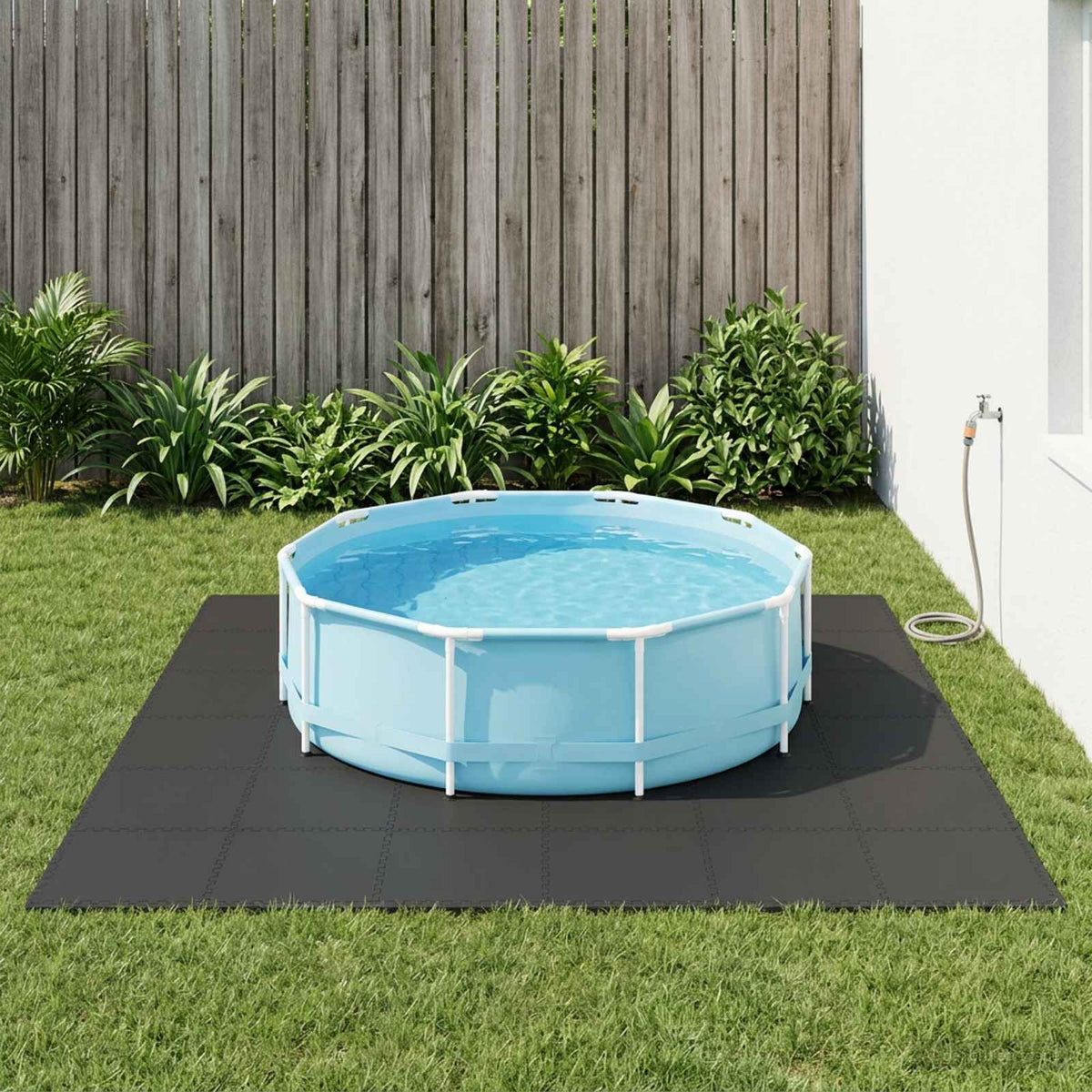 Pool Ground Mat 18 m² EVA Foam in Black