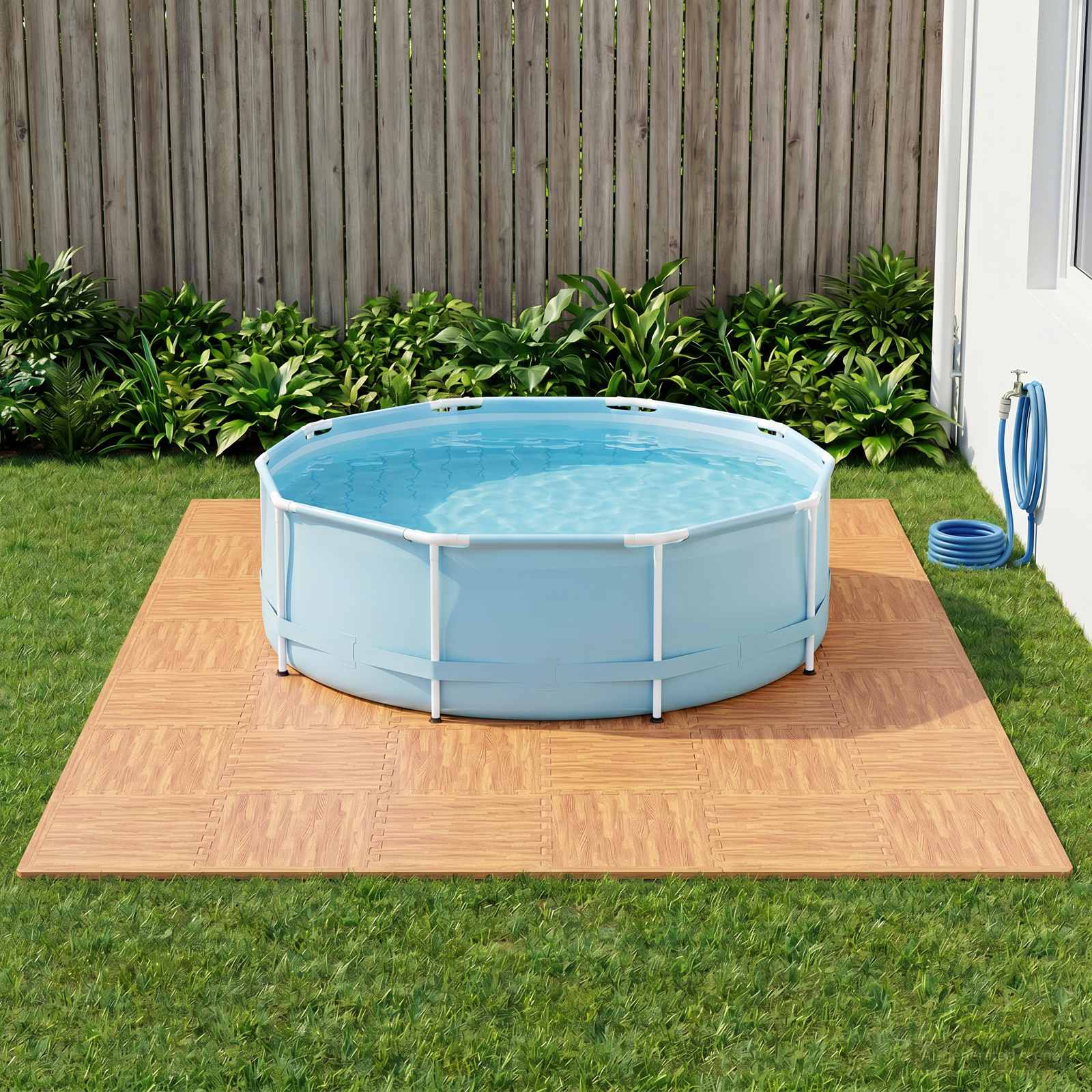 vidaXL Pool Ground Mat 6 pcs Wood 2.16 m² EVA Foam 1