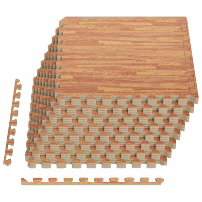 vidaXL Pool Ground Mat 24 pcs Wood 8.64 m² EVA Foam 2