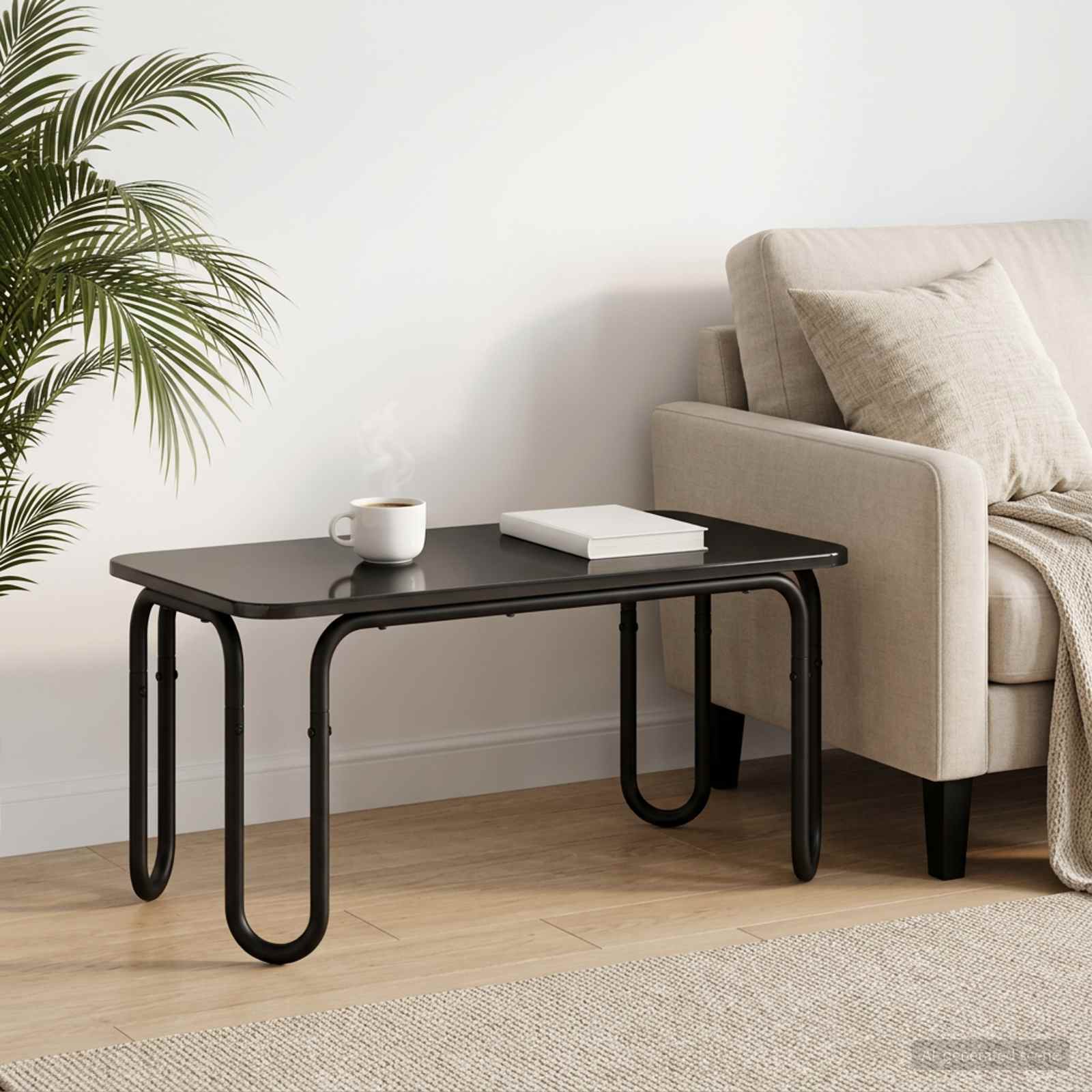 vidaXL Coffee Table Black 100 x 50 x 45 cm Engineered Wood 1