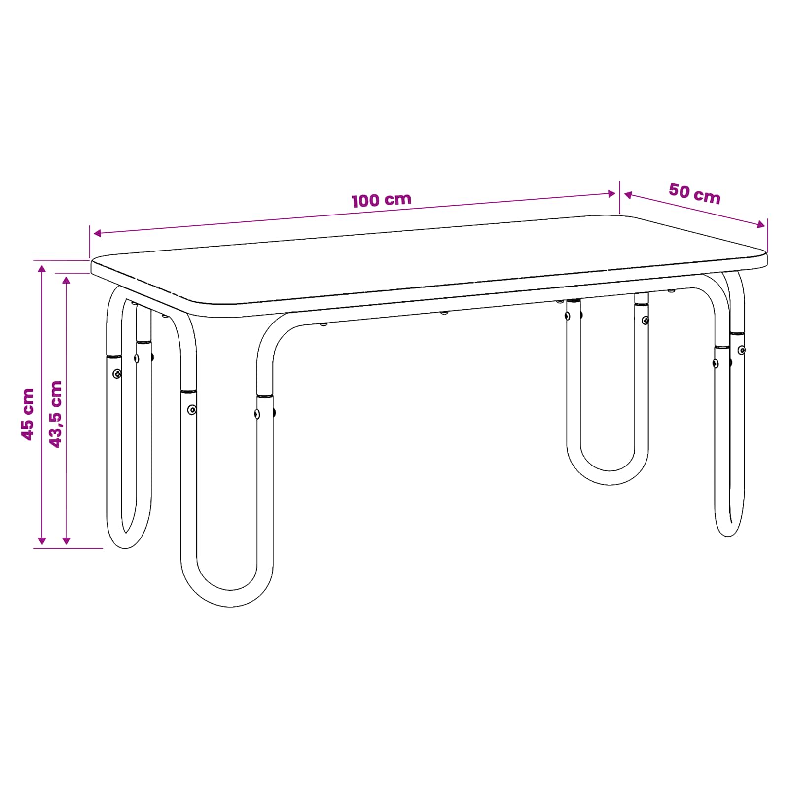 vidaXL Coffee Table Sonoma Oak 100 x 50 x 45 cm Engineered Wood 6