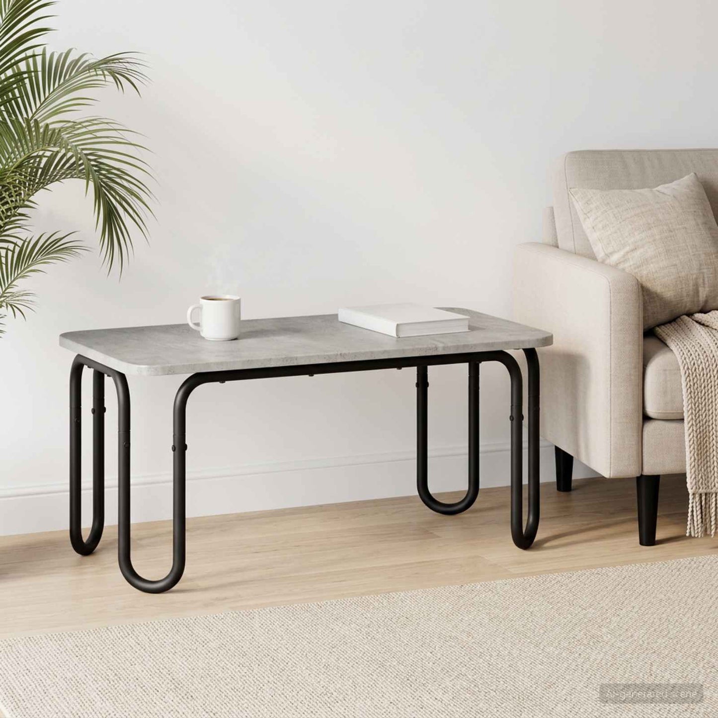 vidaXL Coffee Table Concrete Grey 100 x 50 x 45 cm Engineered Wood 1