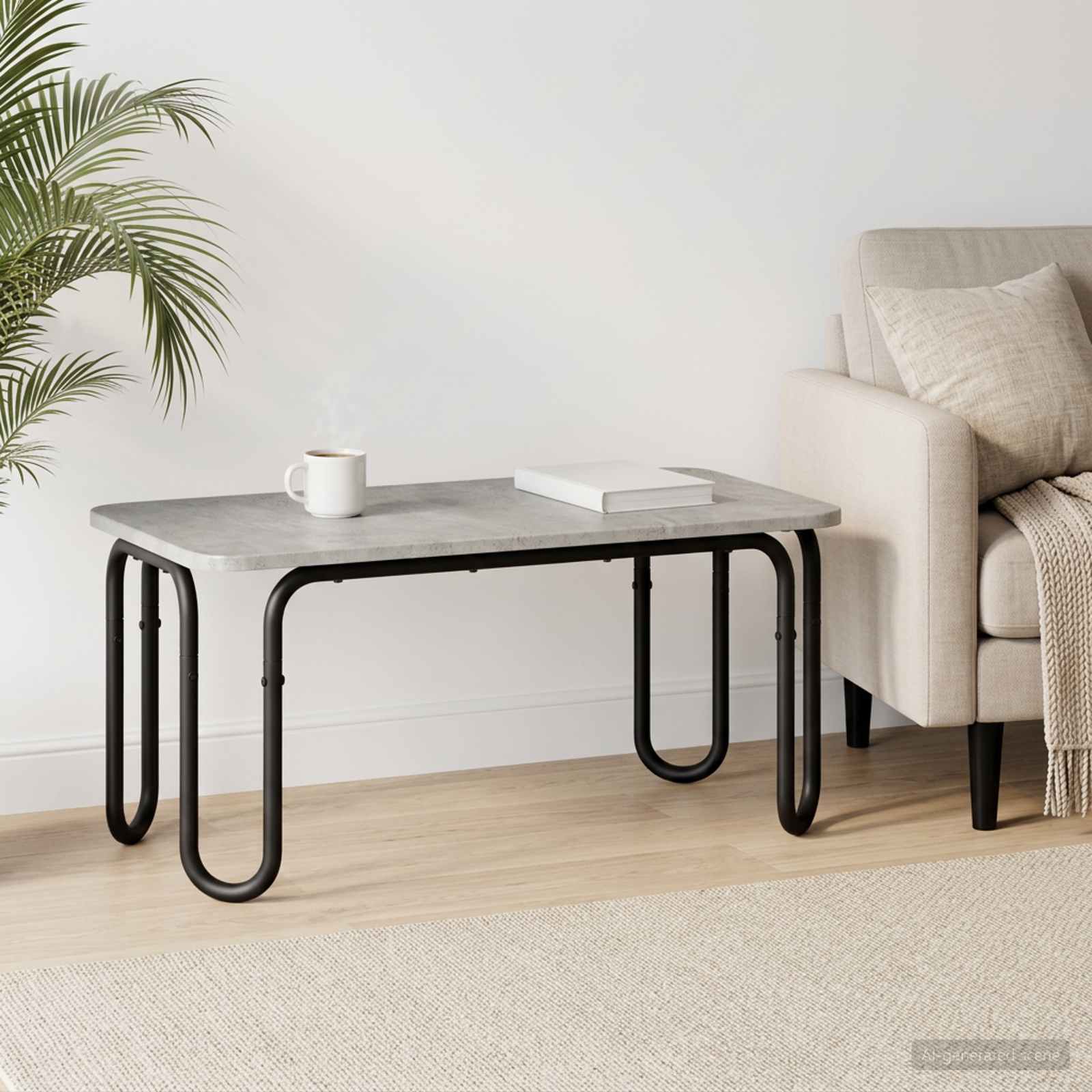 vidaXL Coffee Table Concrete Grey 100 x 50 x 45 cm Engineered Wood 1