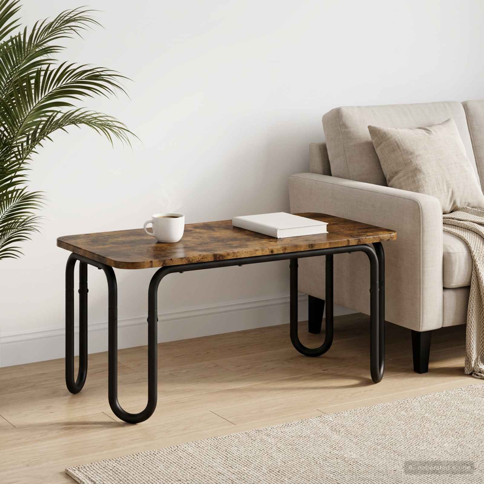 vidaXL Coffee Table Smoked Oak 100 x 50 x 45 cm Engineered Wood 1
