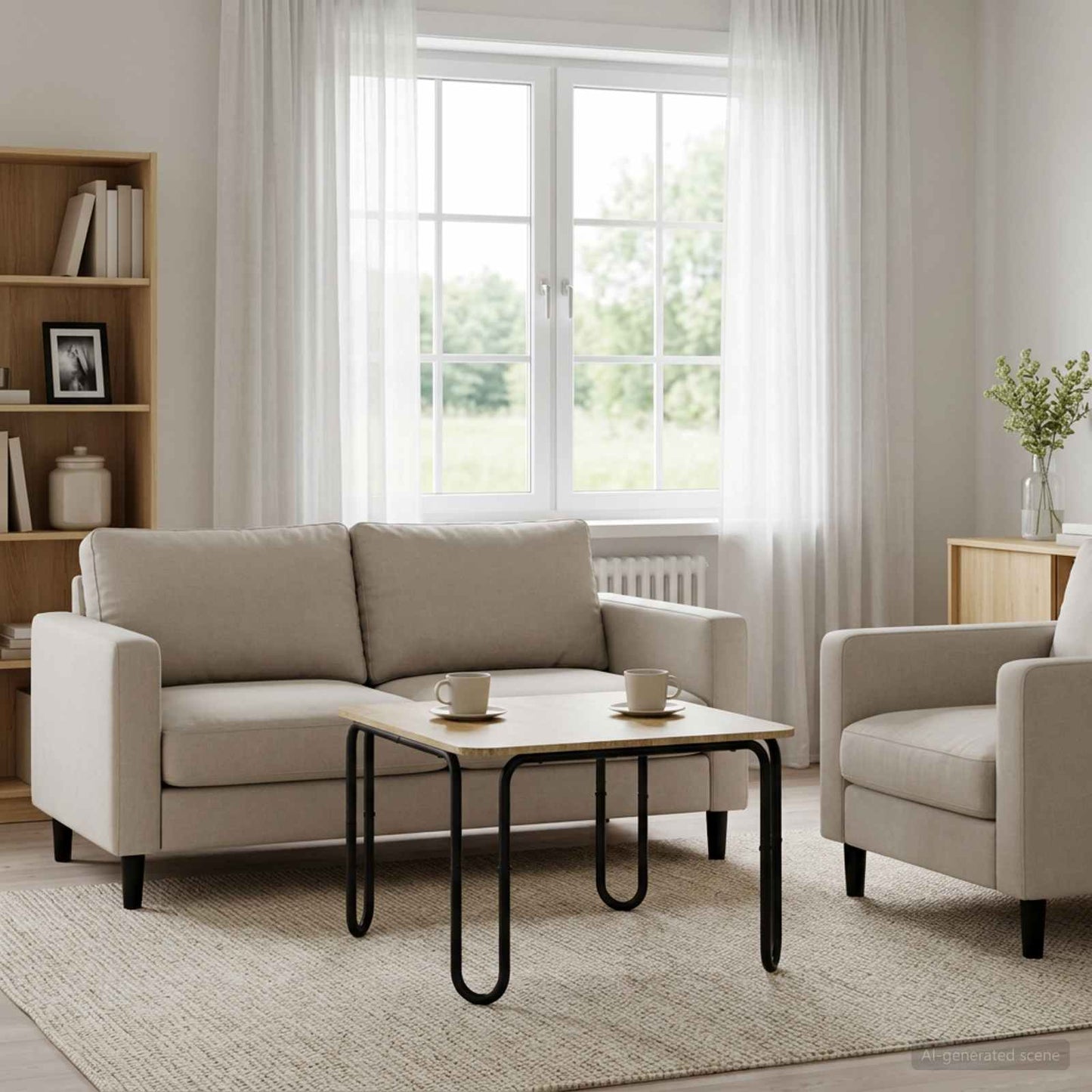 vidaXL Coffee Table Sonoma Oak 79.5 x 79.5 x 45 cm Engineered Wood 1